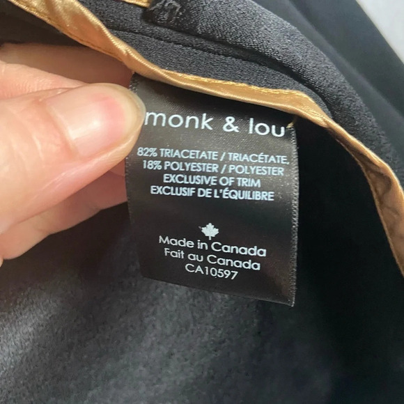 Monk & Lou tuxedo collar flowy draped  one button jacket with pockets size S - Picture 10 of 13